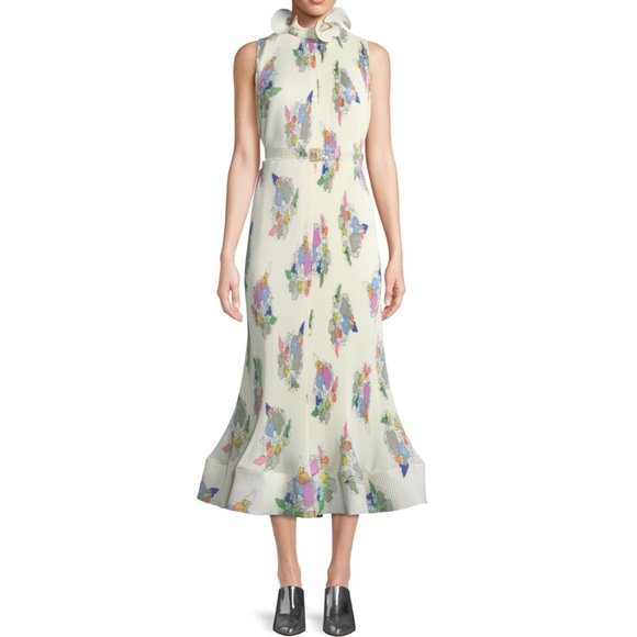 TIBI “Camellia” Micro Pleated Floral Dress - Sz S - Picture 3 of 6